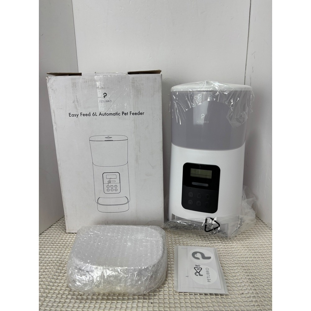 PETLIBRO Easy Feed 6L Automatic‎ Pet Feeder White Transparent Opened bag NEW